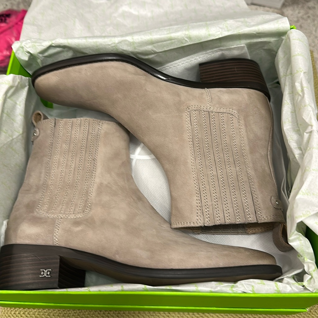 Sam Edelman Bronson Putty Suede 7.5 Nib Boots